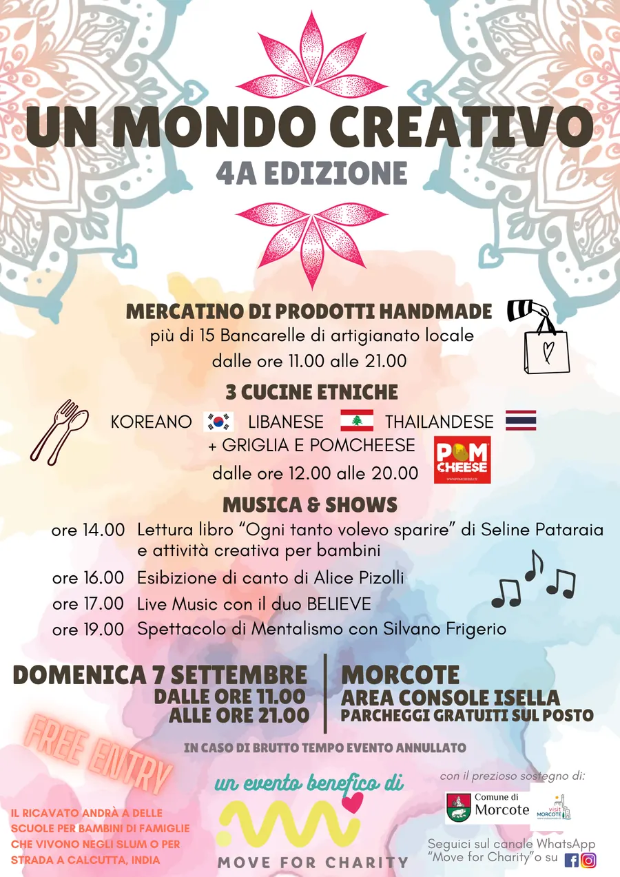 Locandina della quarta edizione di Un Mondo Creativo, domenica 7 settembre a Morcote